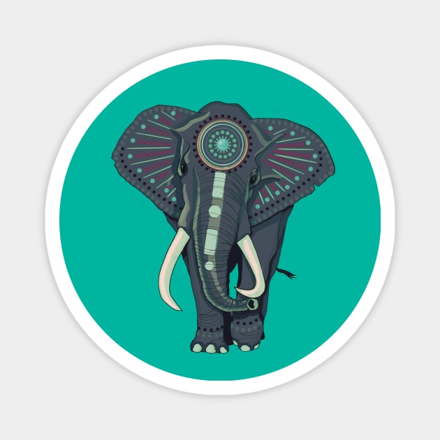 Indian Elephant Magnet by Handan